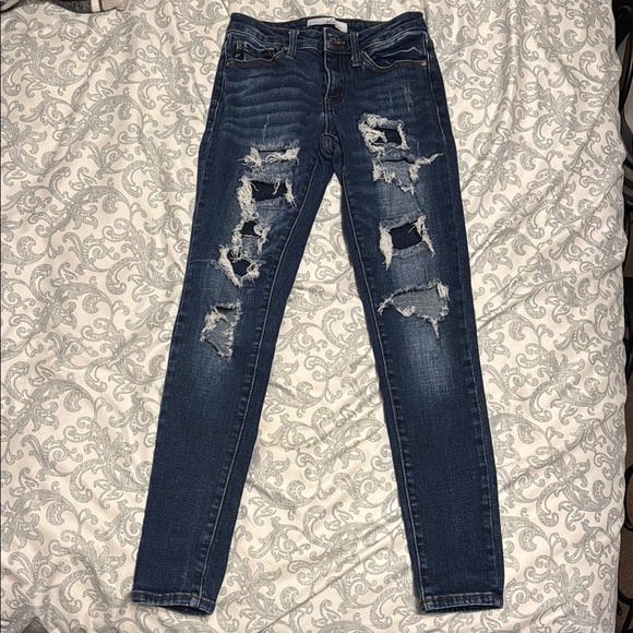 KanCan Denim - KanCan Ripped Dark Blue Skinny Jeans